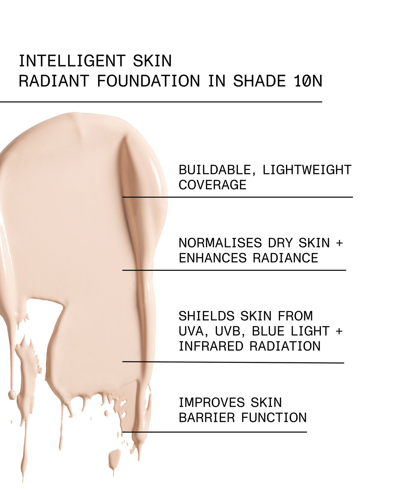 INTELLIGENT SKIN RADIANT FOUNDATION SPF 15 Shade 010N