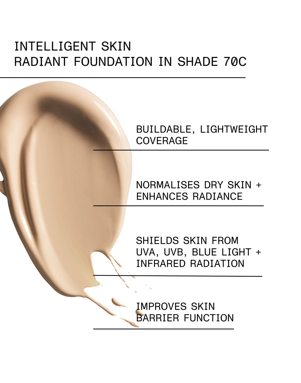 INTELLIGENT SKIN RADIANT FOUNDATION SPF 15 Shade 070C