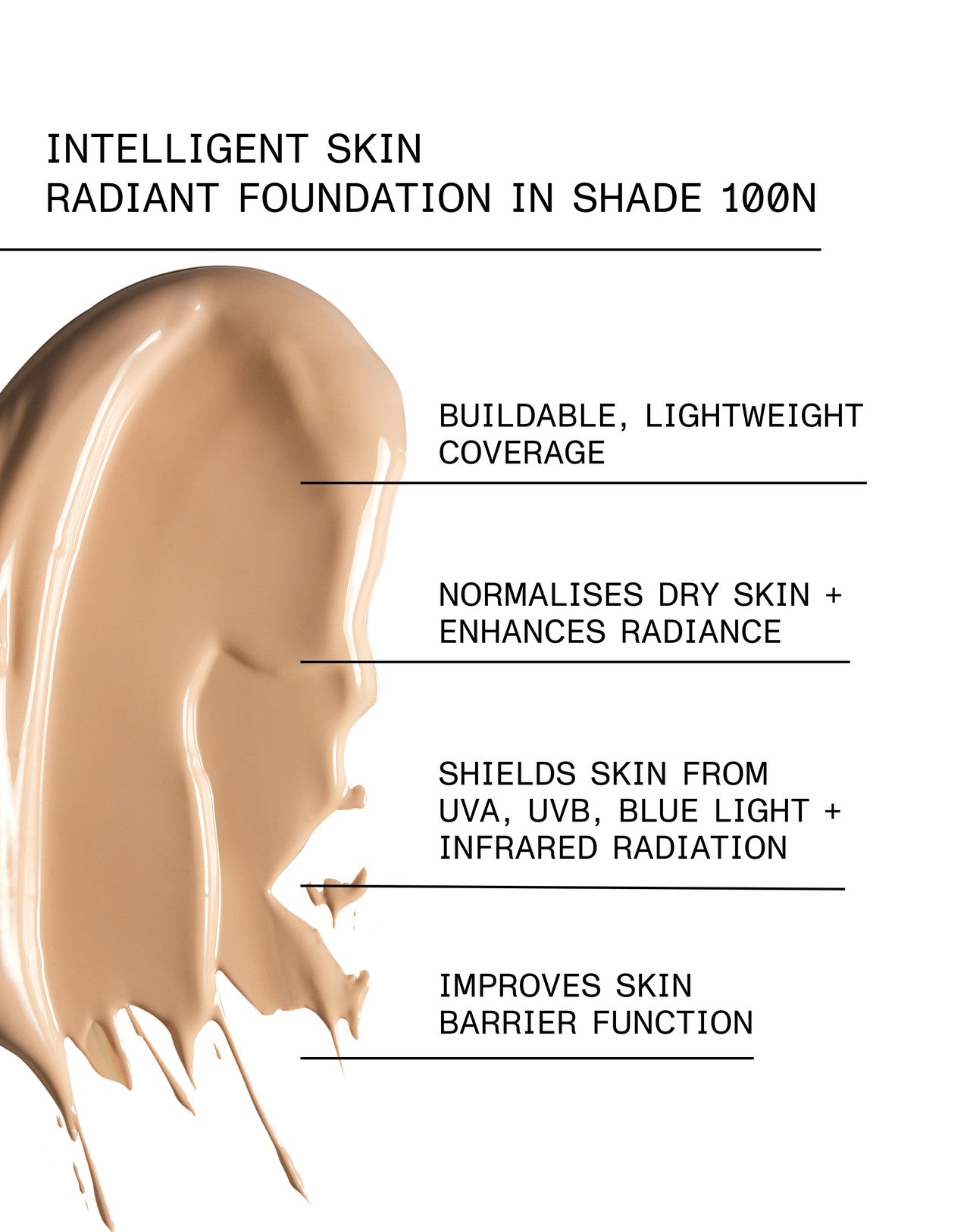 INTELLIGENT SKIN RADIANT FOUNDATION SPF 15 Shade 100N