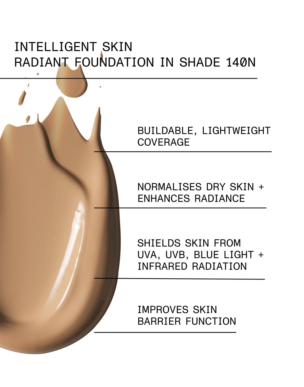 INTELLIGENT SKIN RADIANT FOUNDATION SPF 15 Shade 140N