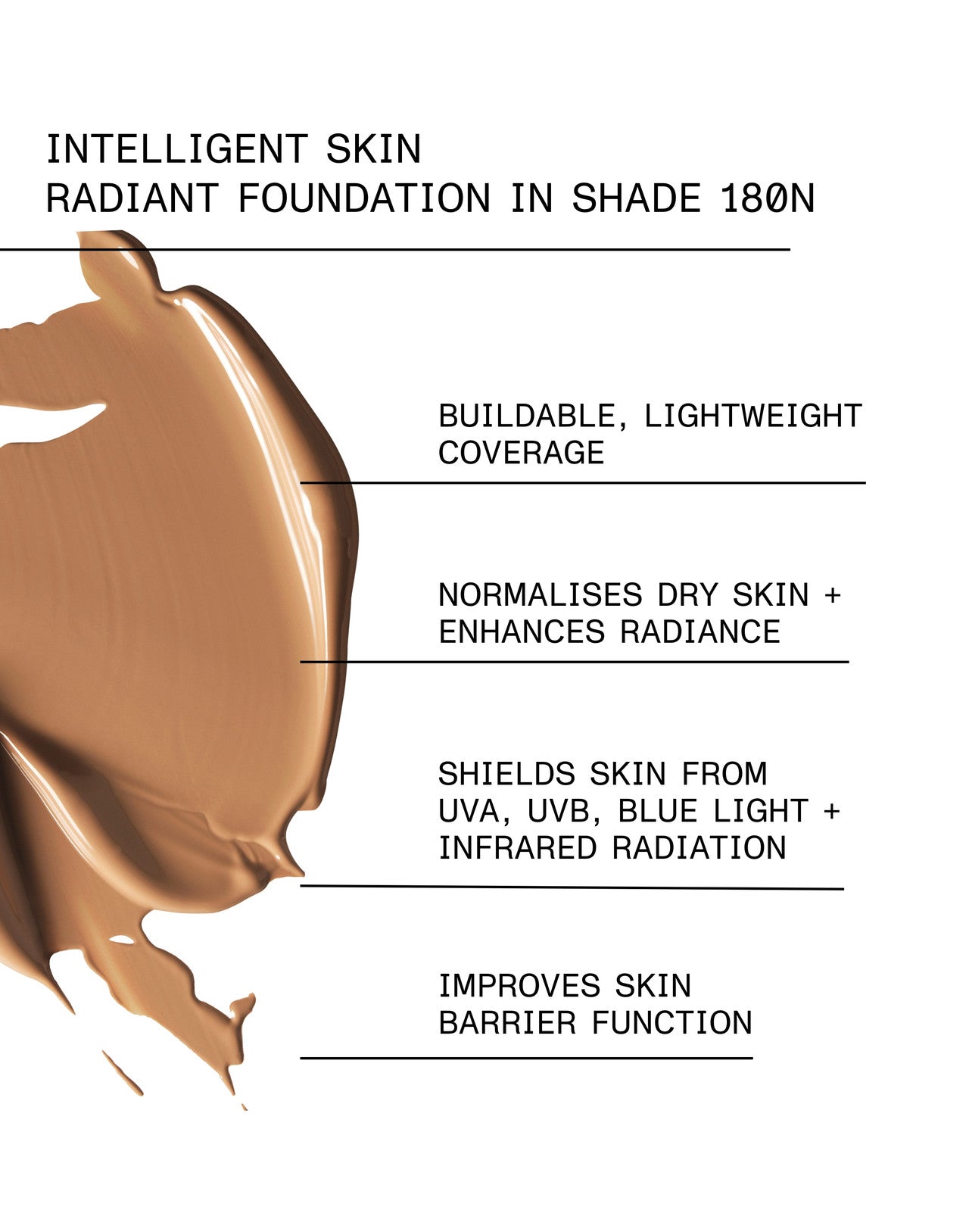 INTELLIGENT SKIN RADIANT FOUNDATION SPF 15 Shade 180N